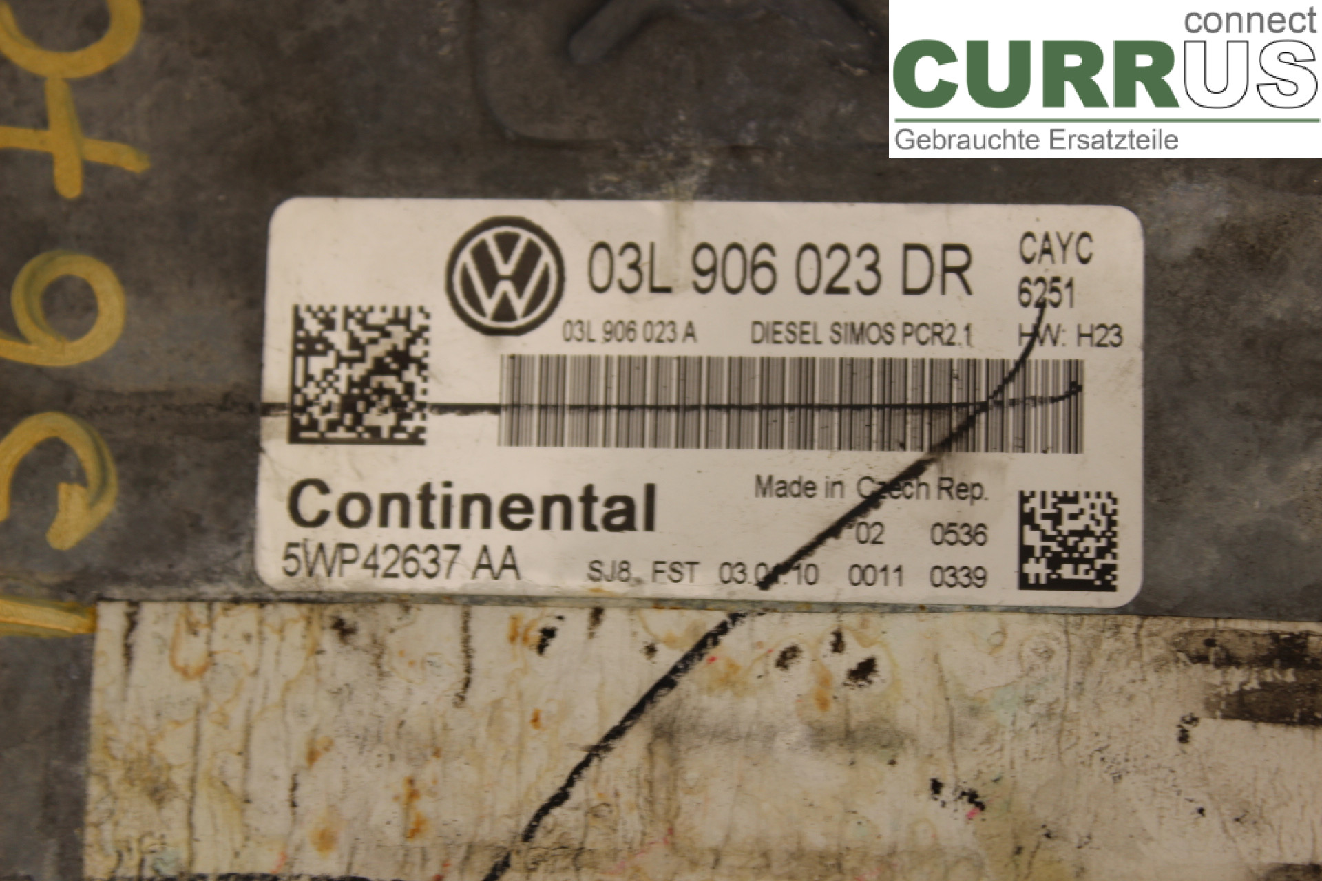 VW GOLF VI     09-13 Engine Control Unit (ECU) 03L906023DR 1.6TDi/CAYC