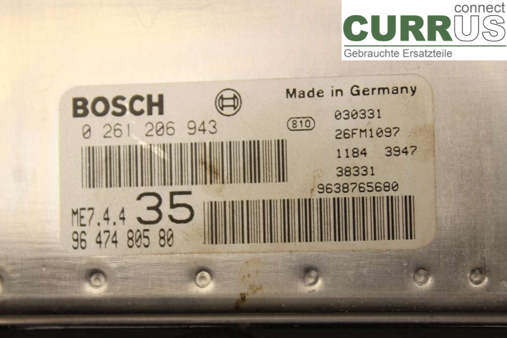 PEUGEOT 307     01-05 Engine Control Unit (ECU) 9647480580 ,6i/NFU