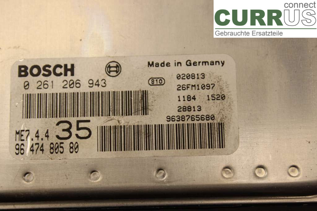 PEUGEOT 307     01-05 Engine Control Unit (ECU) 9647480580 1,6i/NFU