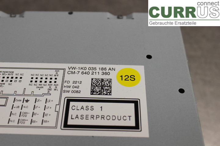 VW GOLF VI     09-13 Radio CD / Multimedia panel  1.6TDi/CAYC
