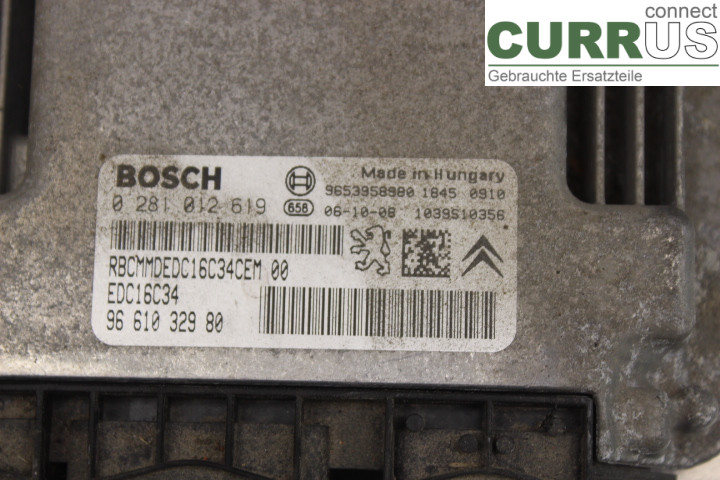 PEUGEOT PARTNER   03-08 Engine Control Unit (ECU) 9661032980 1,6HDi/9HX
