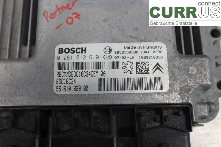 PEUGEOT PARTNER   03-08 Engine Control Unit (ECU) 9661032980 