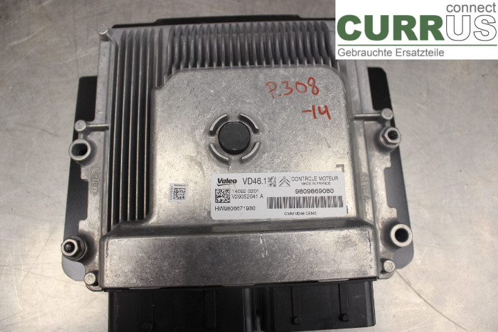 PEUGEOT 308 08-13 Engine Control Unit (ECU) 9809869080 