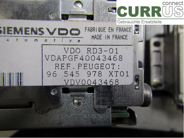 PEUGEOT 307     01-05 Radio CD /Multimediapanel  2,0i/RFN