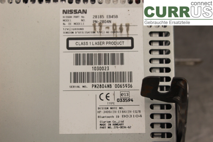 NISSAN NAVARA    05- Radio CD / Multimedia panel 28185EB45B 2.5DCi/YD25DDTI