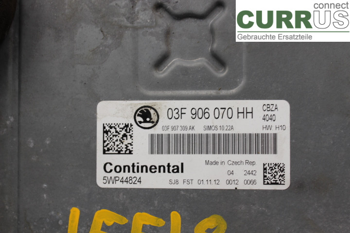 SKODA FABIA         07-14 Engine Control Unit (ECU) 03F906070HH 1,2TSi/CBZA