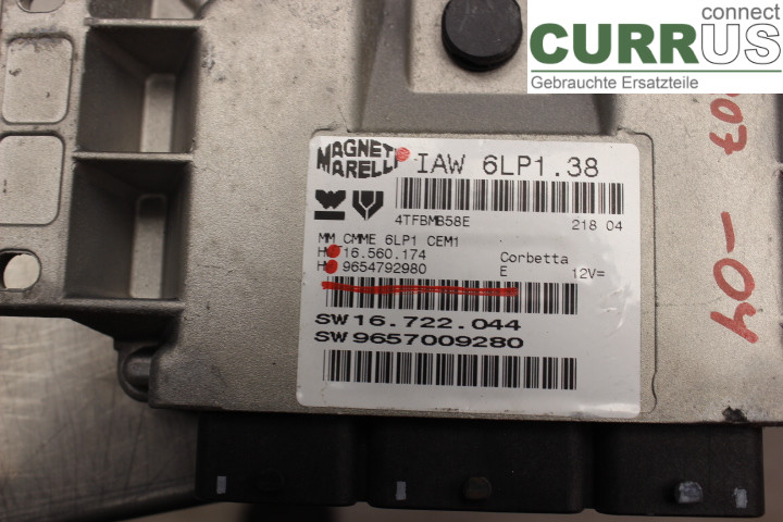 PEUGEOT 307     01-05 Engine Control Unit (ECU) 16560174 