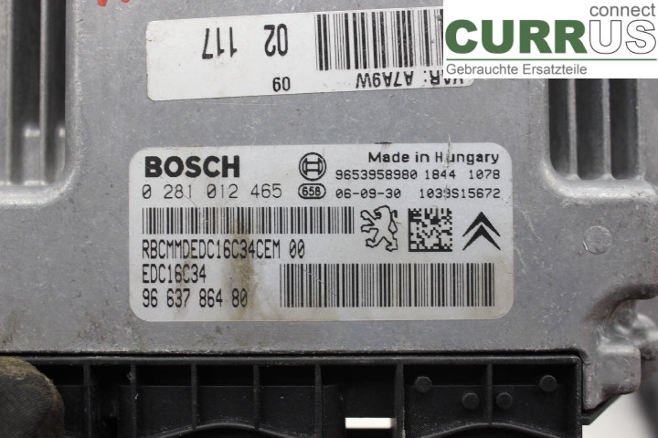 PEUGEOT 207 Motorsteuergerät (ECU) 9663786480 