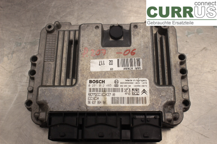 PEUGEOT 207 Motorsteuergerät (ECU) 9663786480 