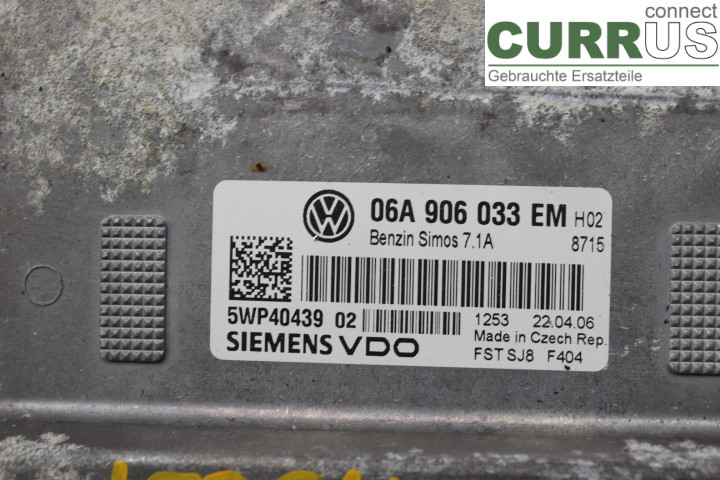 VW GOLF V      04-09 Engine Control Unit (ECU) 06A906033EM 1,6i/BSE
