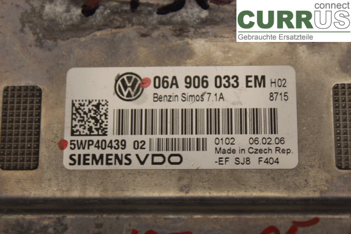 VW GOLF V      04-09 Engine Control Unit (ECU) 06A906033EM 