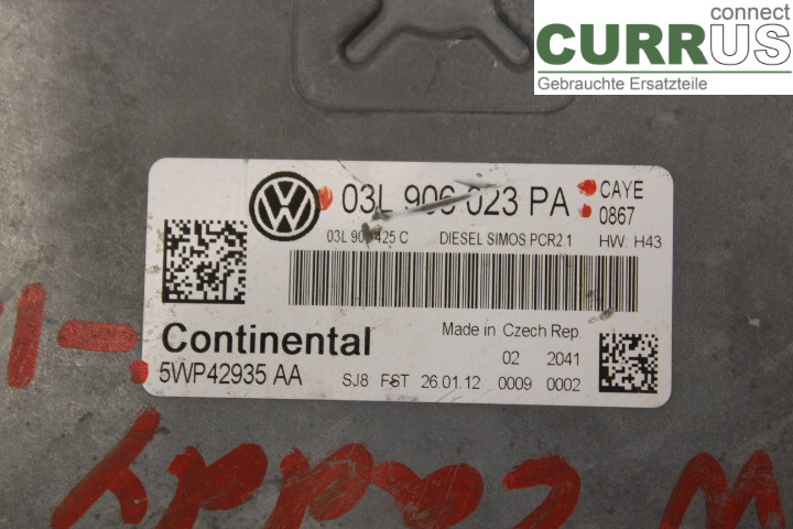 VW CADDY 11-15 Engine Control Unit (ECU) 03L906023PA