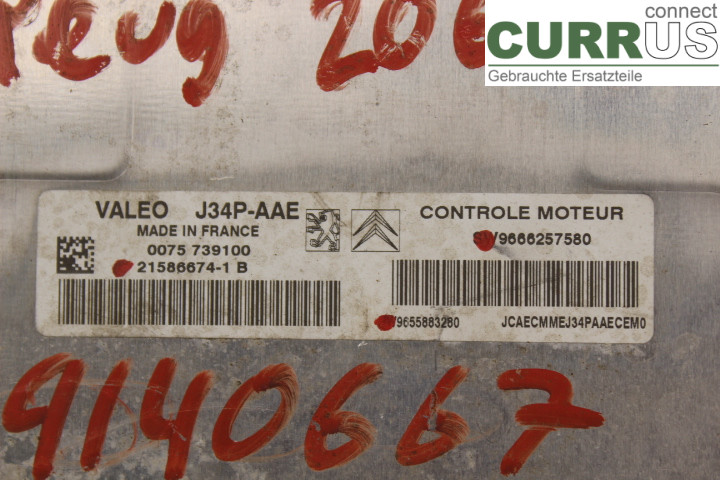 PEUGEOT 206  98-09 Engine Control Unit (ECU) 9666257580 