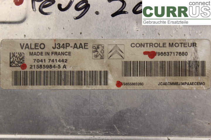 PEUGEOT 206  98-09 Engine Control Unit (ECU) 9663717680 