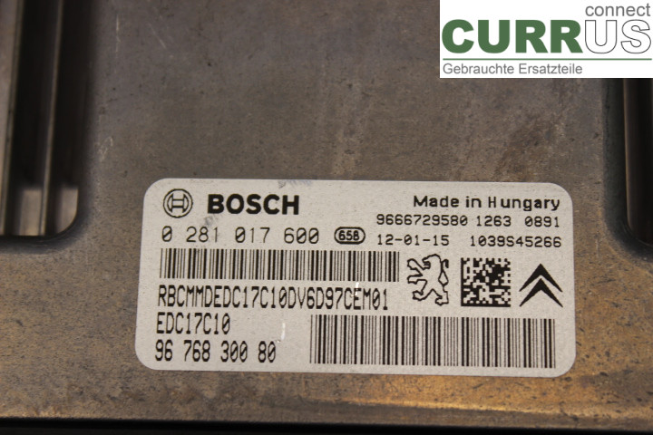 CITROEN BERLINGO  08-18 Engine Control Unit (ECU) 9676830080 1.6HDi/9HF