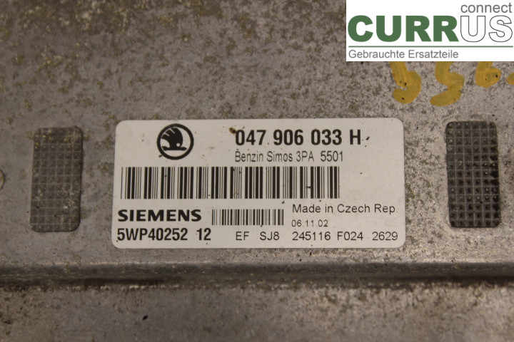 SKODA FABIA    99-07 Unité de contrôle moteur (ECU) 047906033H 1,4i/AQW