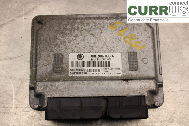 SKODA FABIA    99-07 Unité de contrôle moteur (ECU) 03E906033A 1.2i/AZQ