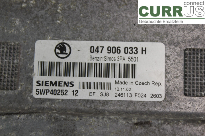 SKODA FABIA    99-07 Unité de contrôle moteur (ECU) 047906033H 1,4i/AQW
