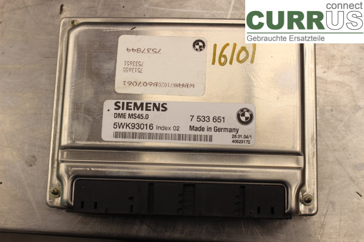 BMW 5 E60/61 Sed/Tou 02-10 Engine Control Unit (ECU) 7533651 3.0i/M54B30