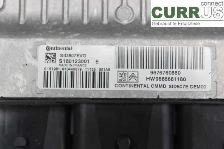 PEUGEOT 308 08-13 Engine Control Unit (ECU) 9676760880 1.6HDi/9HR