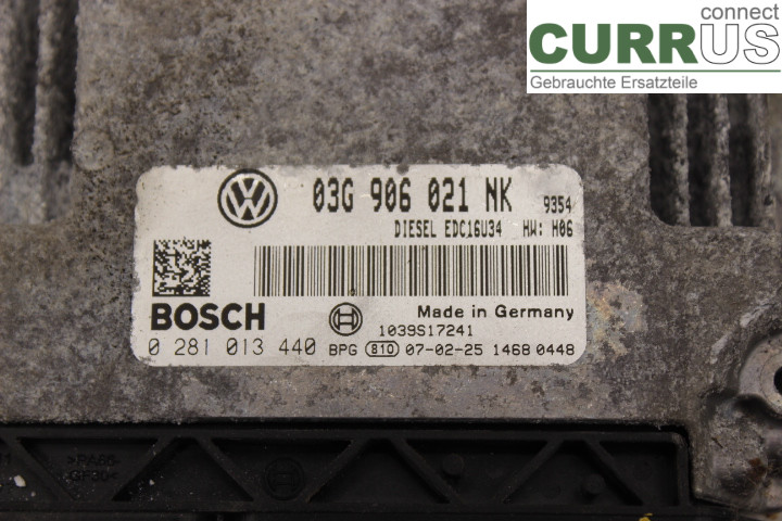 VW PASSAT      05-10 Engine Control Unit (ECU) 03G906021NK 2.0TDi/BMP