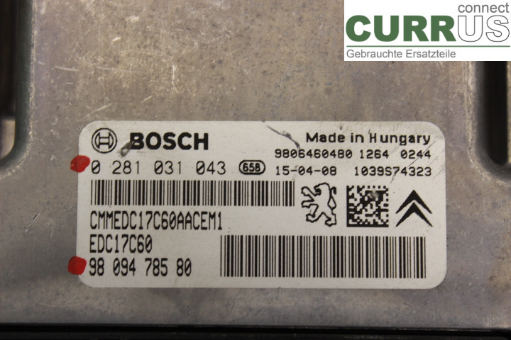 PEUGEOT 308 08-13 Engine Control Unit (ECU) 9809478580 