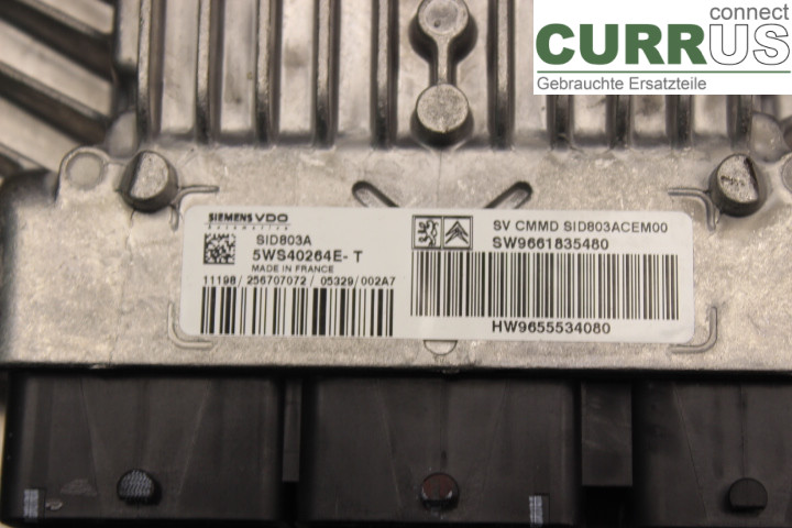 PEUGEOT 407 Engine Control Unit (ECU) 9655534080 2.0HDi/RHR