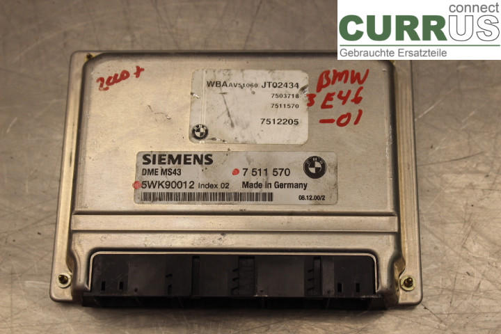 BMW 3 E46 98-05 Engine Control Unit (ECU) 7511570