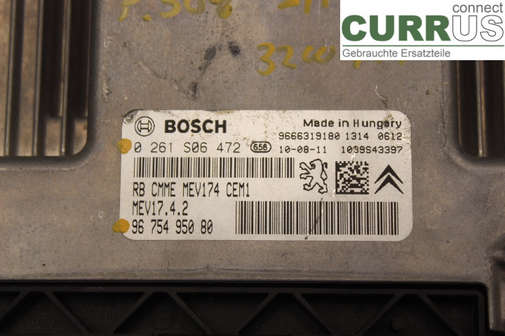 PEUGEOT 308 08-13 Engine Control Unit (ECU) 9675495080 
