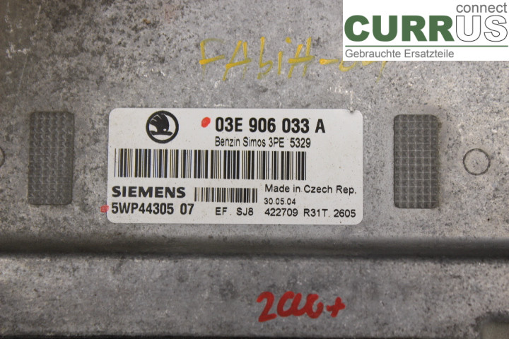 SKODA FABIA    99-07 Unité de contrôle moteur (ECU) 03E906033A 
