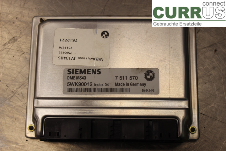 BMW 3 E46      98-05 Engine Control Unit (ECU) 7511570 2,2i/M54B22