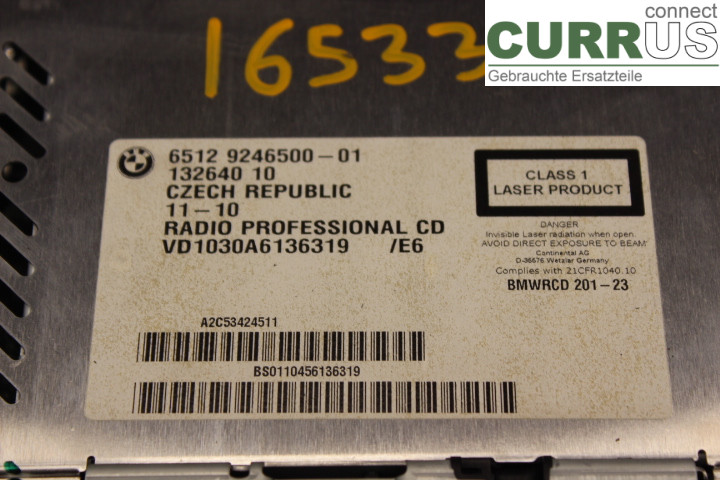 BMW 3 E90/91 SED/TOU 05-12 Radio CD / Multimedia panel 6512924680001 2,0D/N47D20C