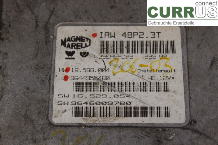 PEUGEOT 206  98-09 Engine Control Unit (ECU) 9644955480 