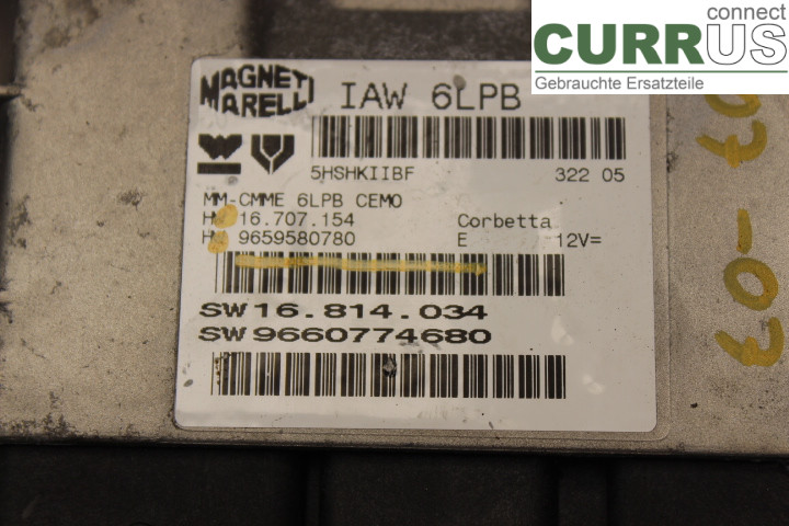 PEUGEOT 407 Engine Control Unit (ECU) 9659580780 