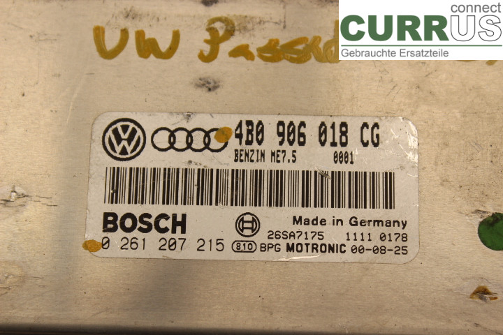 VW PASSAT      01-05 Unité de contrôle moteur (ECU) 4B0906018CG 