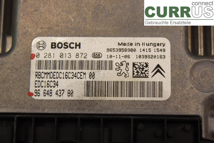 PEUGEOT 407 Engine Control Unit (ECU) 9664843780 