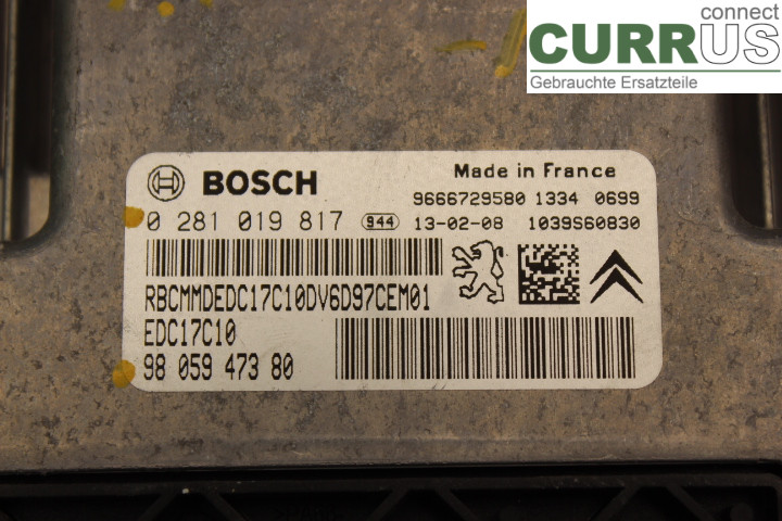 PEUGEOT PARTNER   08-15 Engine Control Unit (ECU) 9805947380 