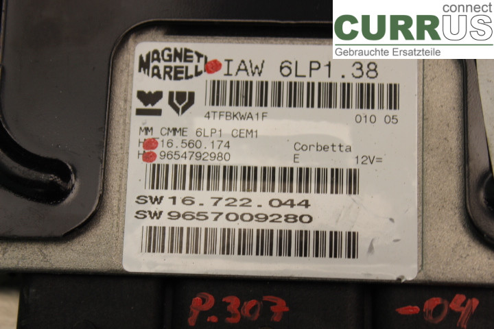 PEUGEOT 307     01-05 Unité de contrôle moteur (ECU) 9654792980 