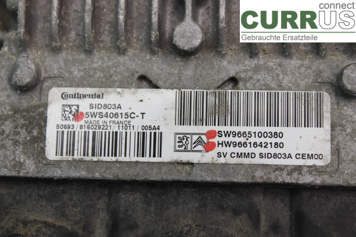 CITROEN BERLINGO  08-18 Engine Control Unit (ECU) 9661642180 