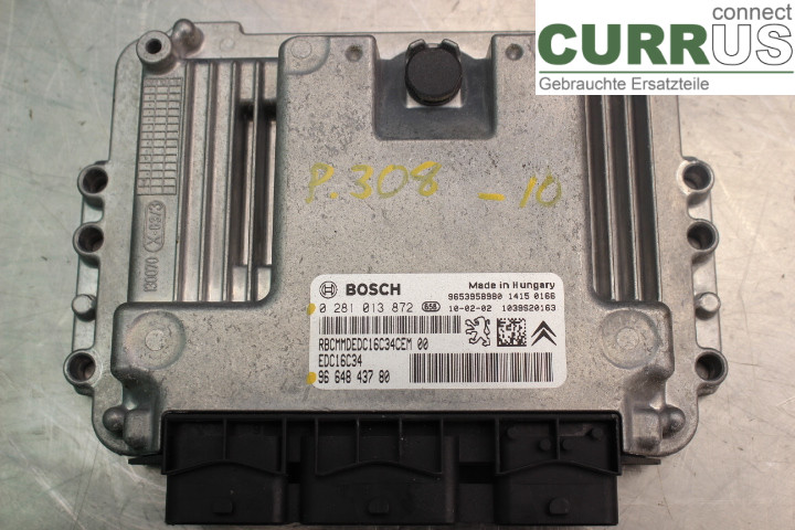 PEUGEOT 308 08-13 Engine Control Unit (ECU) 9664843780 