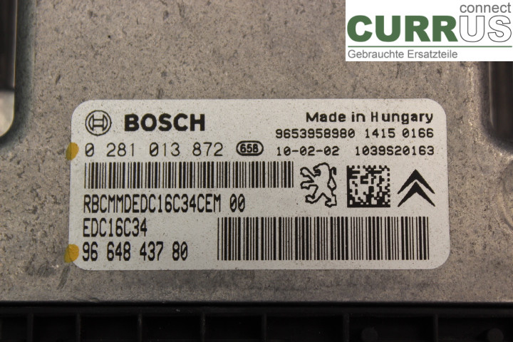 PEUGEOT 308 08-13 Engine Control Unit (ECU) 9664843780 
