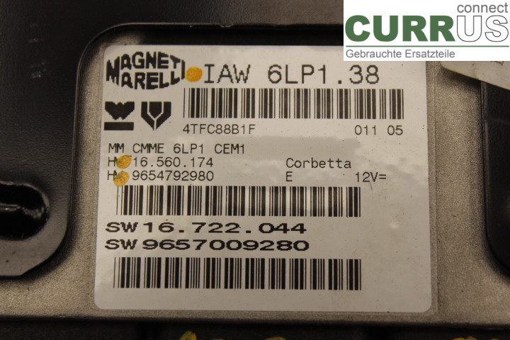 PEUGEOT 307     01-05 Engine Control Unit (ECU) 9654792980 