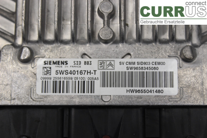 PEUGEOT 407 Engine Control Unit (ECU) 9655041480 2.0HDi/RHR