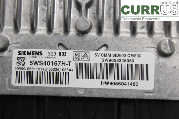 PEUGEOT 407 Engine Control Unit (ECU) 9655041480 2.0HDi/RHR