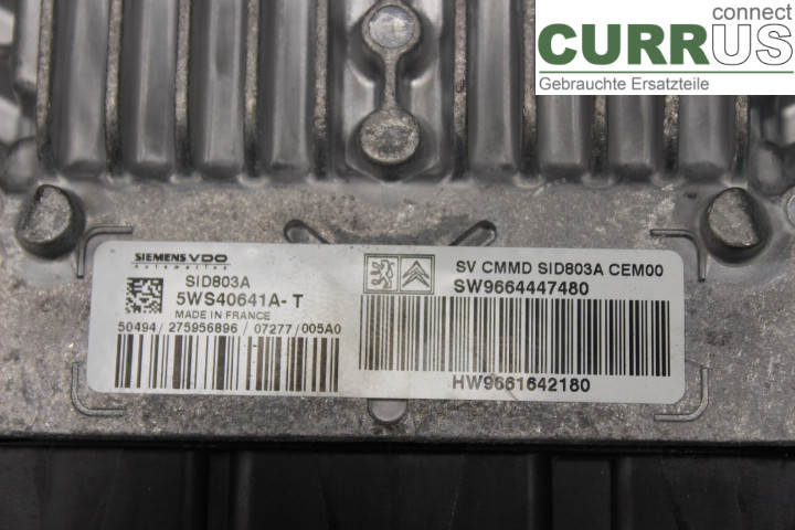PEUGEOT 407 Engine Control Unit (ECU) 9661642180 2.0HDi/RHR