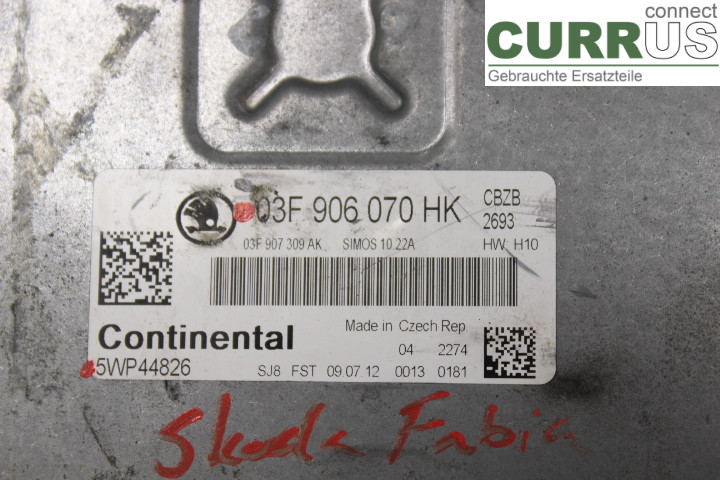 SKODA FABIA         07-14 Engine Control Unit (ECU) 03F906070HK 