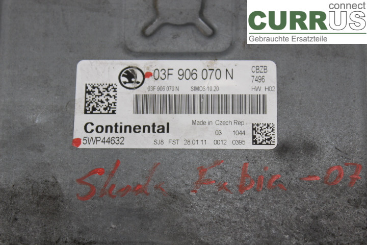 SKODA FABIA         07-14 Engine Control Unit (ECU) 03F906070N 