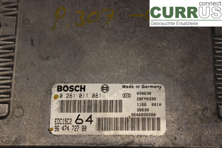 PEUGEOT 307     01-05 Engine Control Unit (ECU) 9647472780 