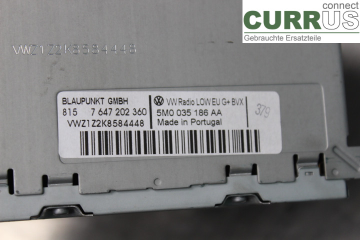 VW TRANSP/CARAVELLE 04-15 Radio CD / multimediepanel 5M0035186AA 2.0TDi/CAAC