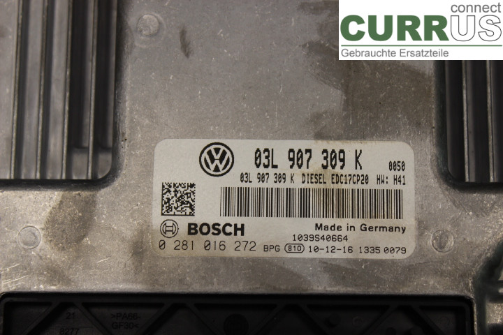 VW TRANSP/CARAVELLE 04-15 Motorstyrningsenhet (ECU) 03L907309K 2.0TDi/CAAC